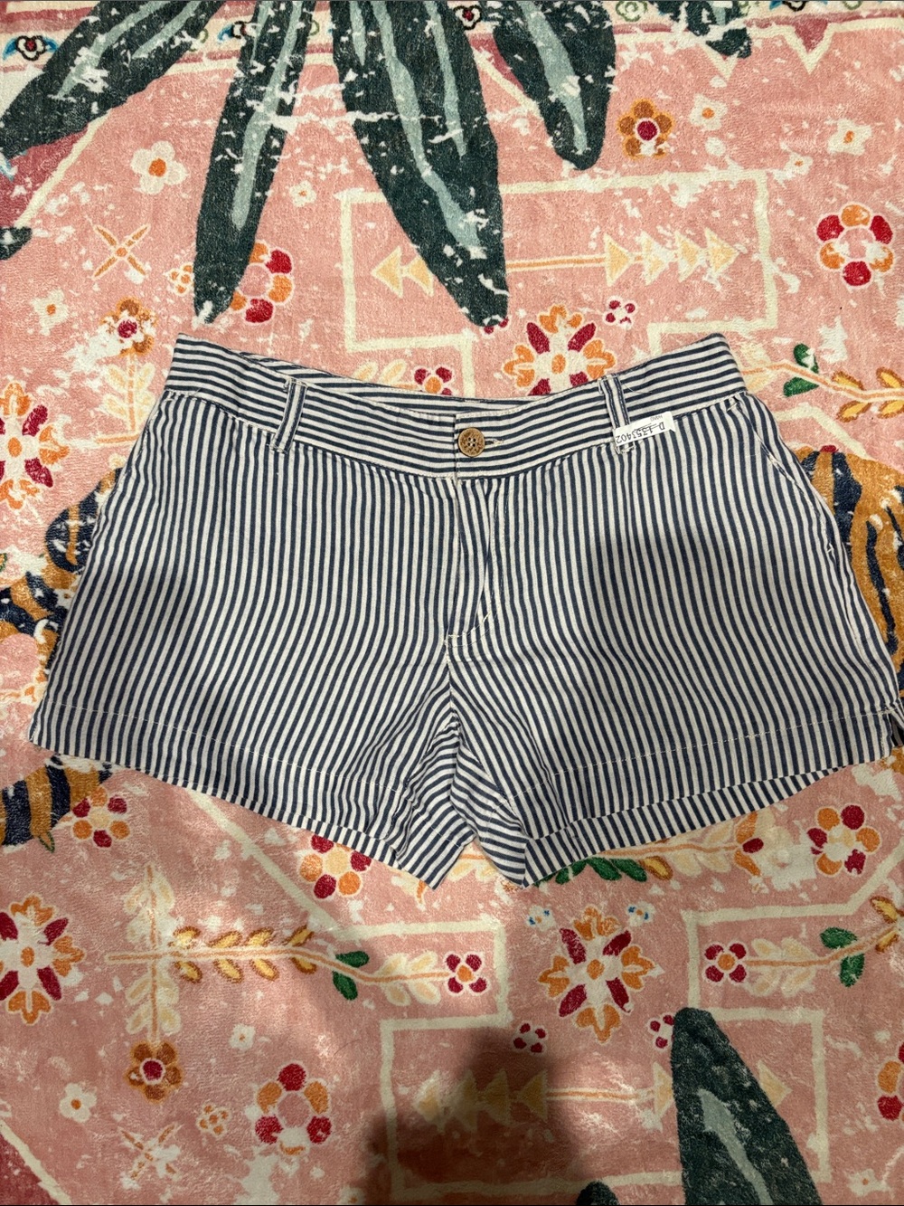 Cynthia Rowley Navy & White Striped Cotton Shorts